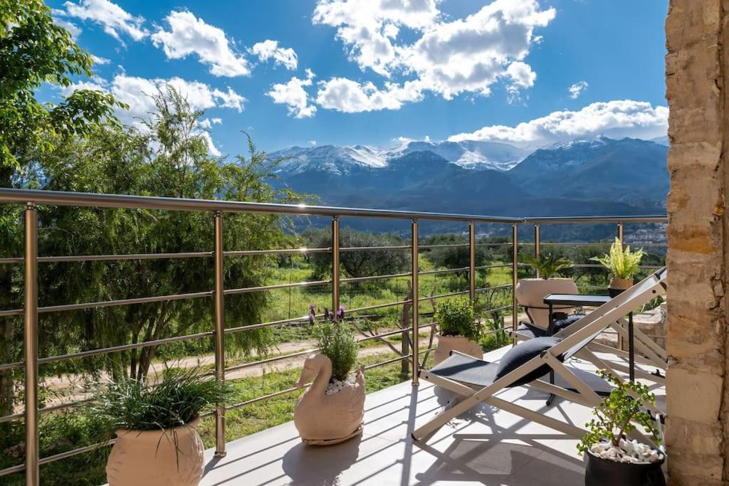 Stone Villa Halepa With Panoramic View. Neon Khorion  Exterior photo