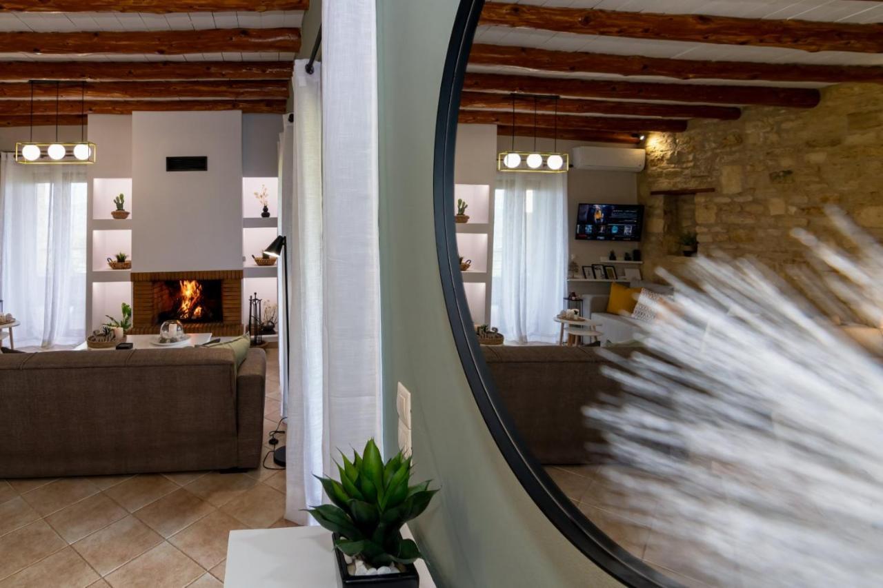 Stone Villa Halepa With Panoramic View. Neon Khorion  Exterior photo