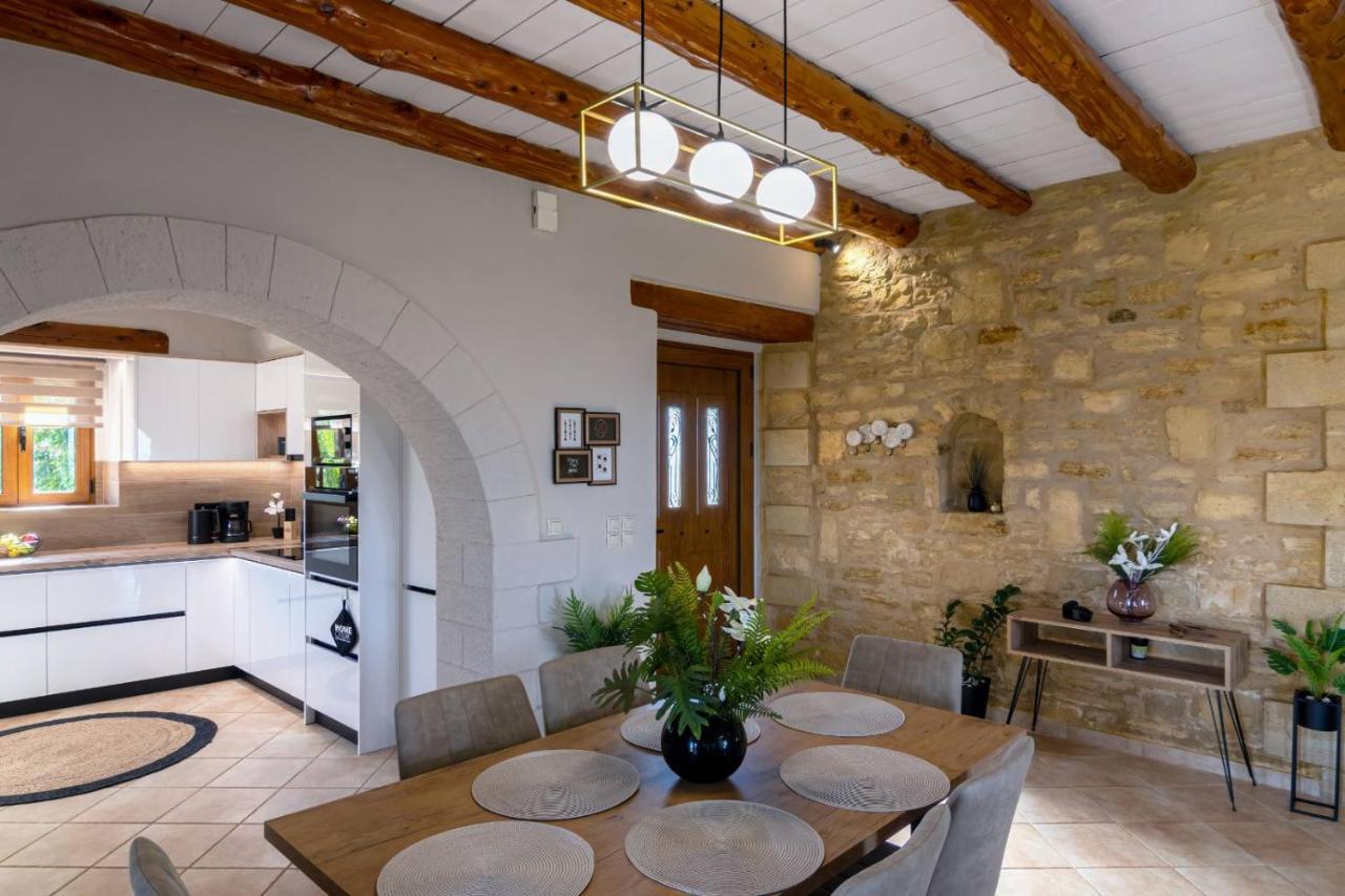 Stone Villa Halepa With Panoramic View. Neon Khorion  Exterior photo