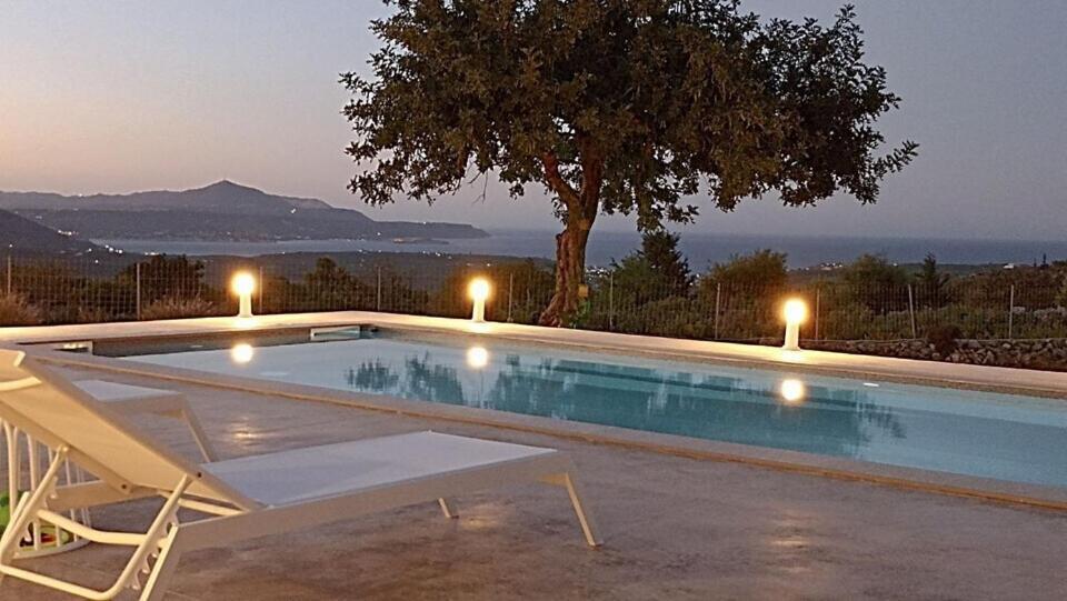 Stone Villa Halepa With Panoramic View. Neon Khorion  Exterior photo